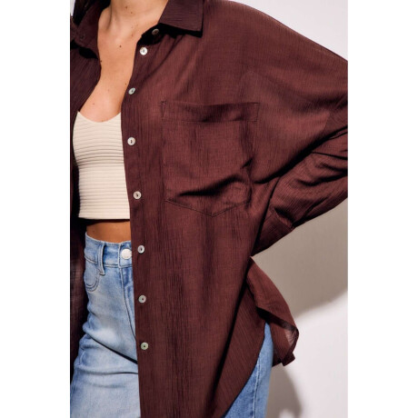 Camisa Tencel Chocolate