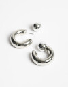 Aros Argollas Metal Argollas Metálicas Con Esfera - Plateado Rodio