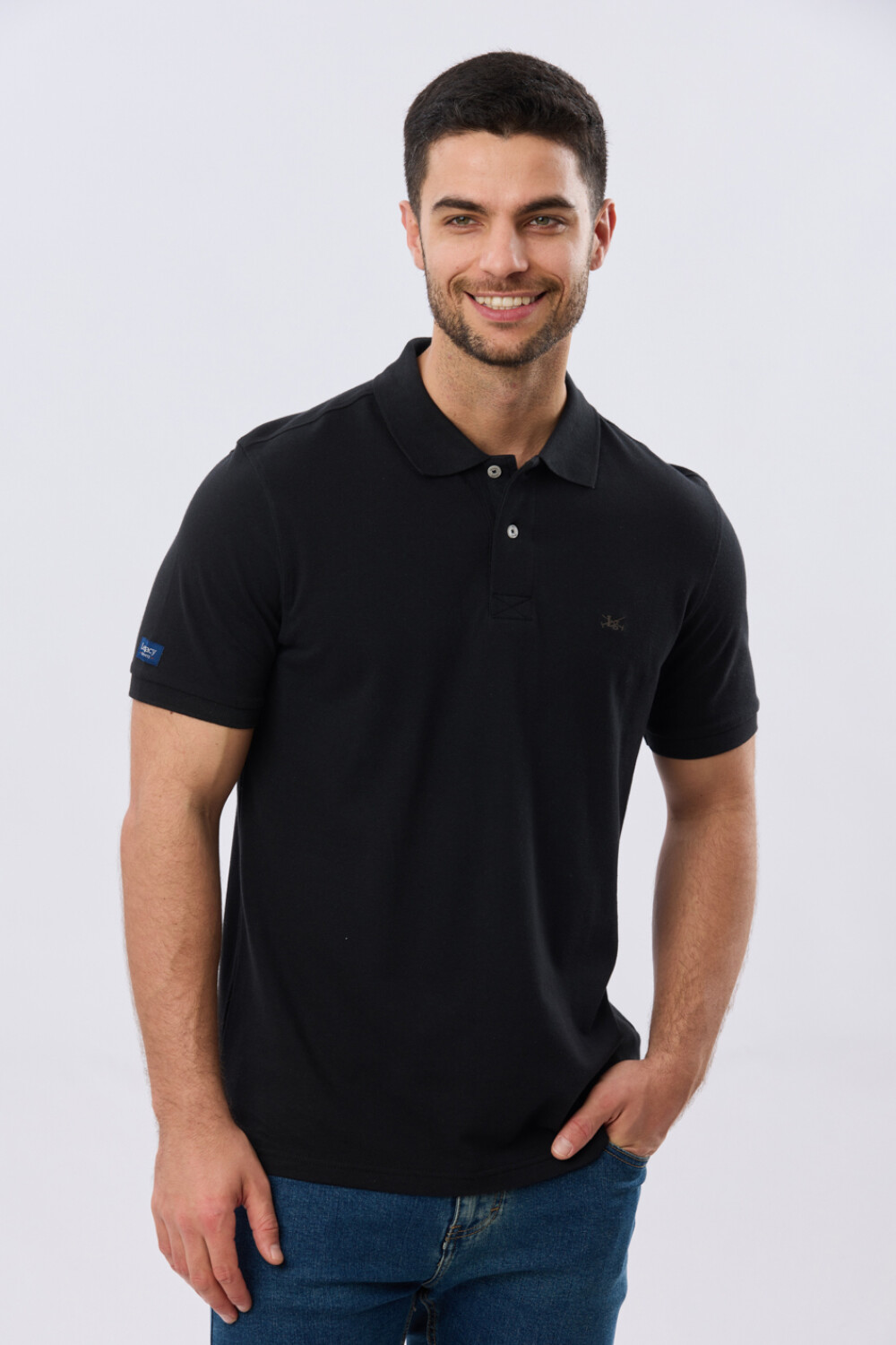 REMERA POLO LISA PIQUÉ Negro