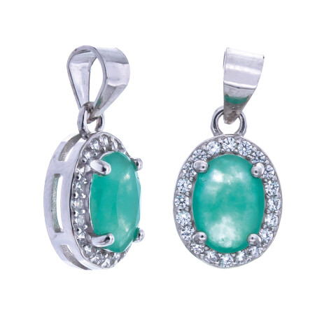 Dije de plata 925, Esmeralda y circonias Dije de plata 925, Esmeralda y circonias