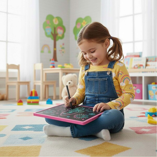 Pizarra Mágica Tableta Dibujar Infantil 16'' Pulgadas Lapiz Color Rosado