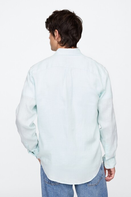 Camisa De Lino Oso Brannan Hombre Azul