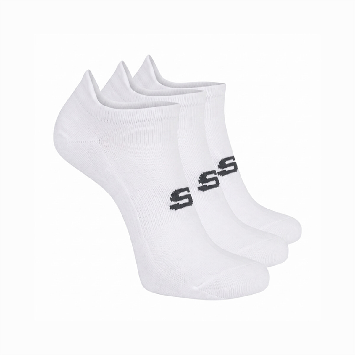 Medias Microfibra Non Terry No Show 3 Pares - Blanco 
