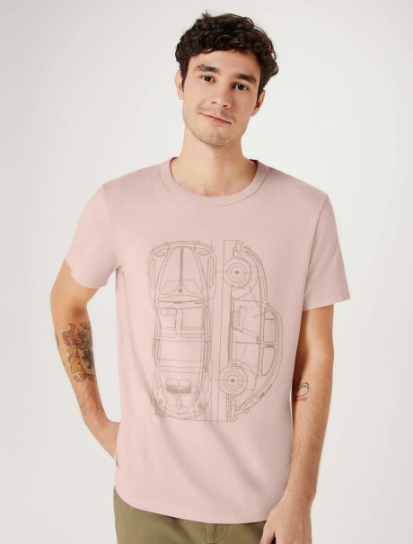 CAMISETA CON ESTAMPA MODELO REGULAR ROSA