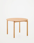 Mesa Indara redonda de chapa de fresno y madera maciza de caucho con acabado tono natural Ø110cm