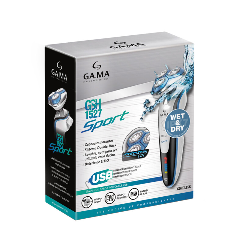 Afeitadora GA.MA 1527 Sport Cordless Usb WetyDry Afeitadora GA.MA 1527 Sport Cordless Usb WetyDry