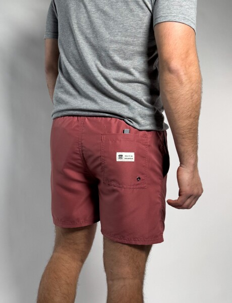 Short de baño liso Salvo Terracota