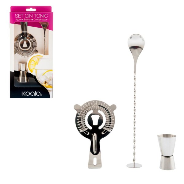 Set coctelería- cuchara colador y medidor KOALA Set coctelería- cuchara colador y medidor KOALA