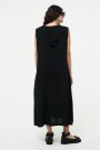 VESTIDO LARGO CON CAPUCHA Negro