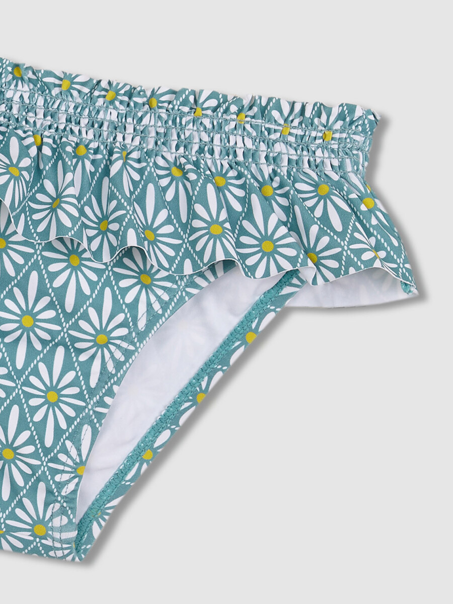 Braguita Estampado Flor Geometrica Azul Claro