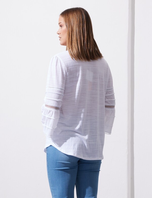 Blusa Frunces Hombro BLANCO