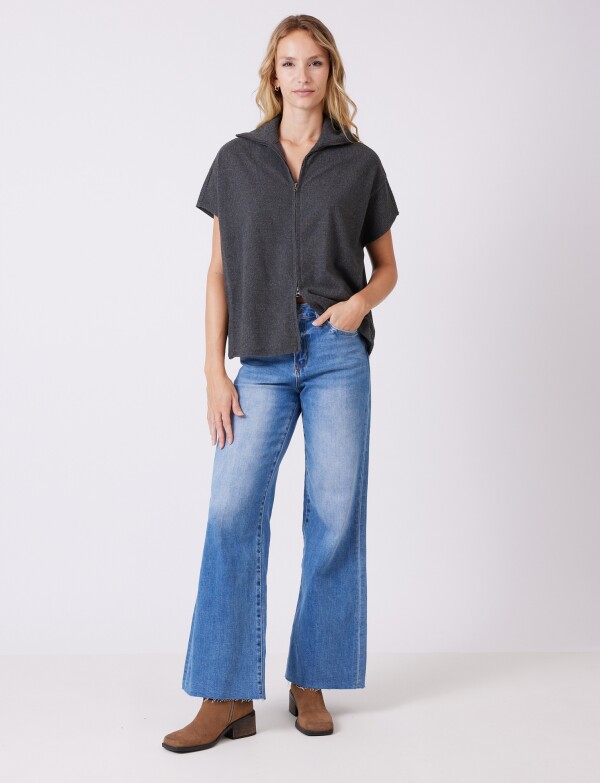 Cardigan Con Cierre GRIS OSCURO