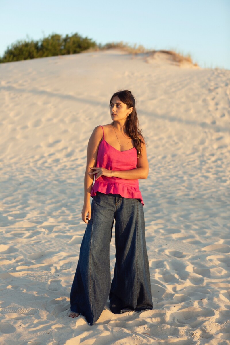 TOP PEPLUM - Fucsia Oscur 