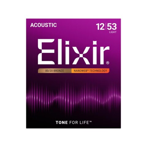 Encordado electrica Elixir Nanoweb 80/20 bronce 012-053 Encordado electrica Elixir Nanoweb 80/20 bronce 012-053