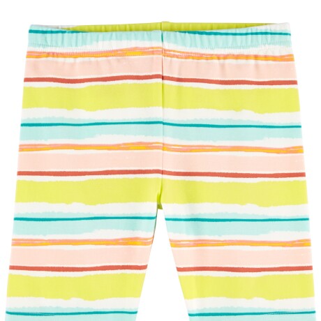 Short Carters Algodón Tipo Ciclista a Rayas CELESTE-AMARILLO-ROSA