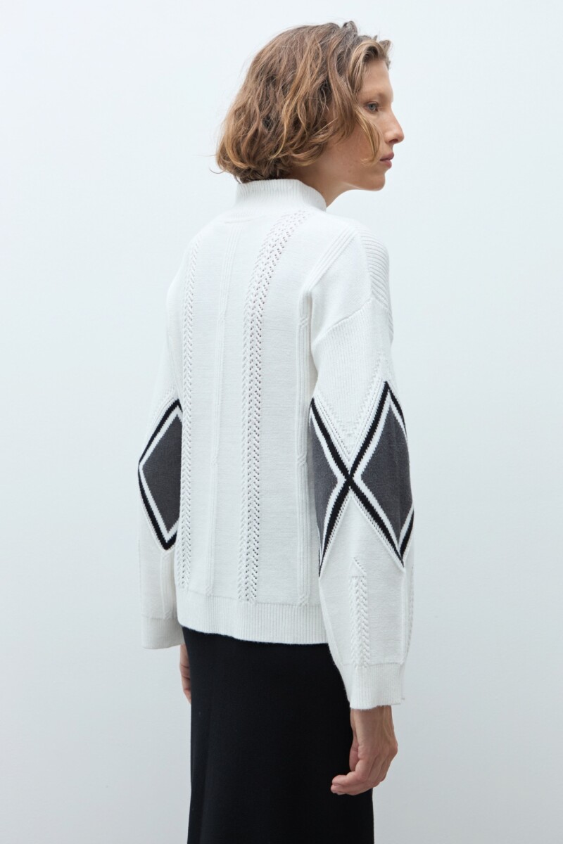 Media polera rombos crudo