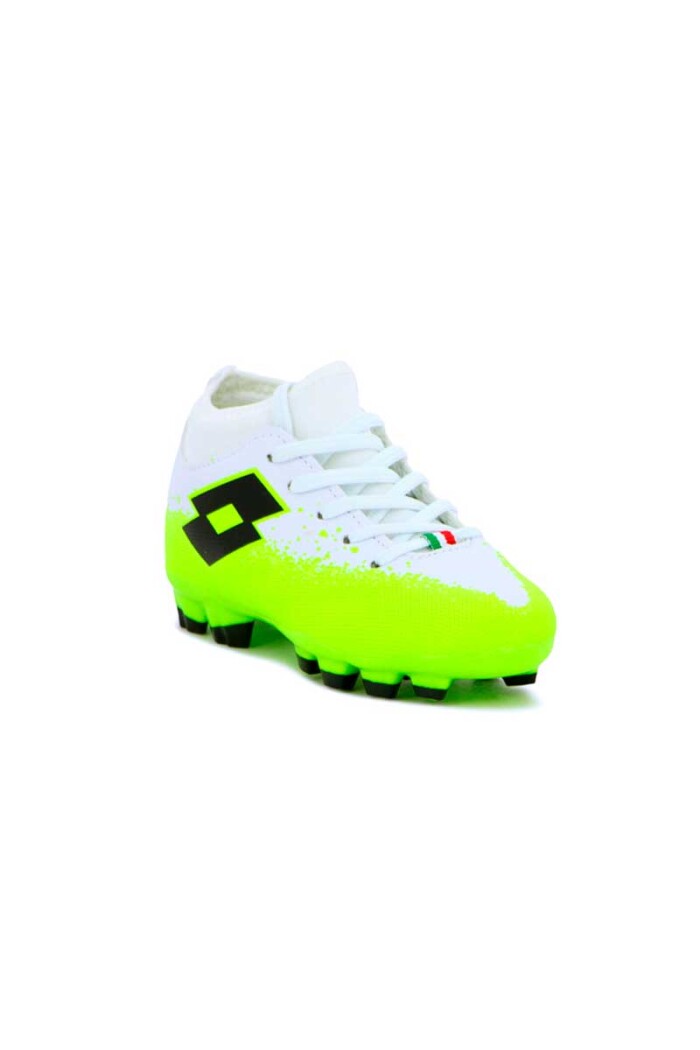 ZAPATO DE FUTBOL CANCHA LOTTO NIÑO MODELO PERUGIA Blanco