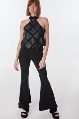 Top Leather Goth Negro