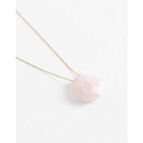 Cadena Corta con Dije Piedras Rosa Claro