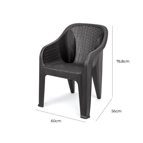 Silla Jardín Rambo Rattan Apoyabrazos Apilable Exterior Marron