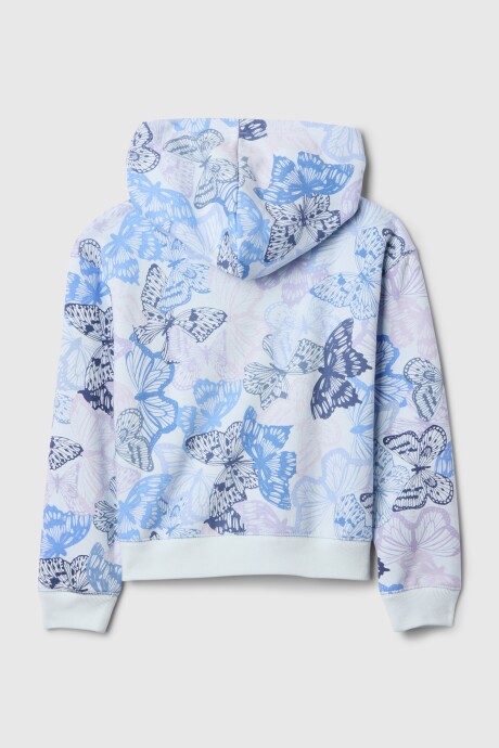 Buzo Canguro Con Cierre Logo Gap Niña Butterfly Multi