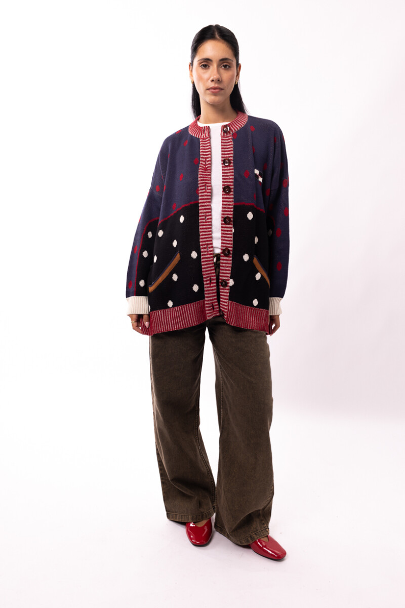 Cardigan VARSITY Azul