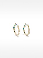 Aros Con Conchas Y Cuentas Multicolor multicolor