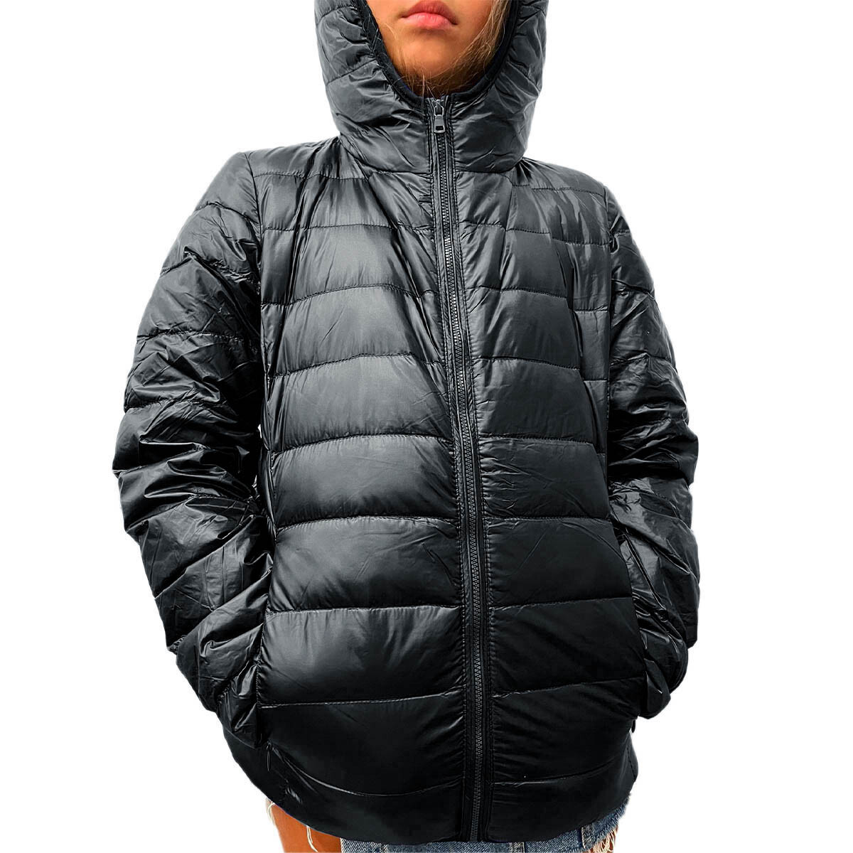 Uzspace Campera Infantil Inflada Liviana Facil Sobre - Negro 