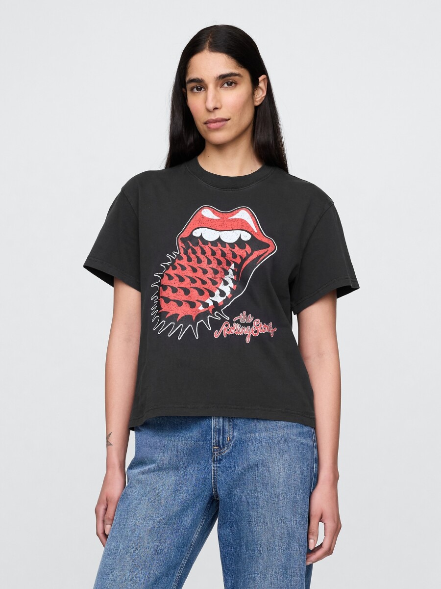 Remera Bandas Manga Corta Mujer - Moonless Night 