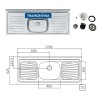Mueble Cocina Compacta + Pileta Inox Premium 15m Latentación Color Rústico Mueble Cocina Compacta + Pileta Inox Premium 15m Latentación Color Rústico