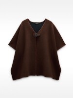 Poncho De Punto Con Hebilla marron
