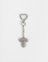 Llavero Glitter Llavero Y Charm Dije Letra "t" Strass - Plateado