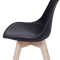 Kit x4 Silla Eames Joly Acolchonado Base De Madera Negra