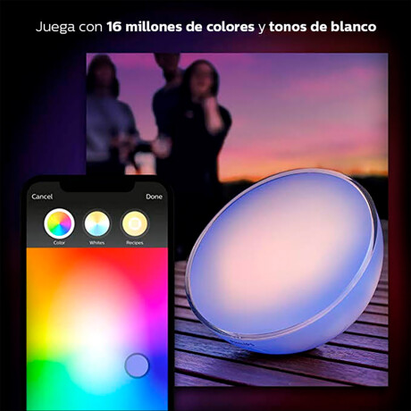Philips Hue - Lámpara Led Inteligente Portátil Go 915005822401 - 6,2W. Blanco y Color. 2000K-6500K. 001