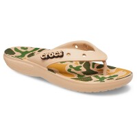 Ojotas Crocs Classic Flip Printed Marrón