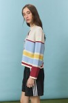 PREVENTA Cardigan rayas multicolor con jacquard en espalda crudo