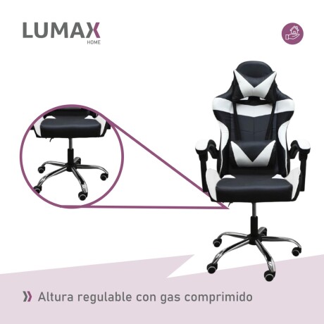 Silla Gamer Lumax Modelo ROM Negro/Blanco