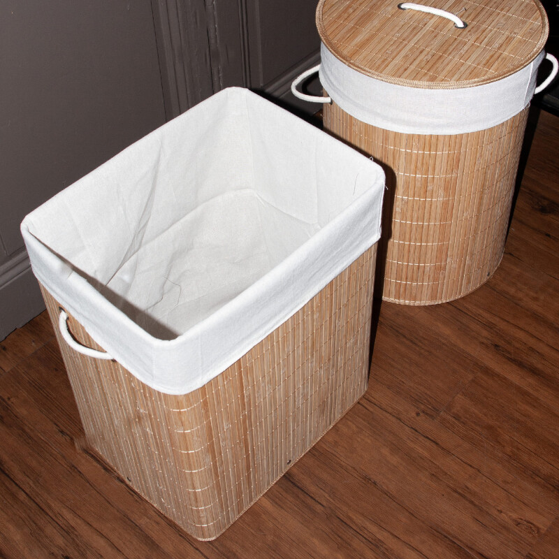Canasto cesto para ropa sucia de bambú Canasto cesto para ropa sucia de bambú