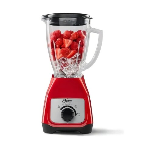 Licuadora Oster Con Vaso De Vidrio Rojo