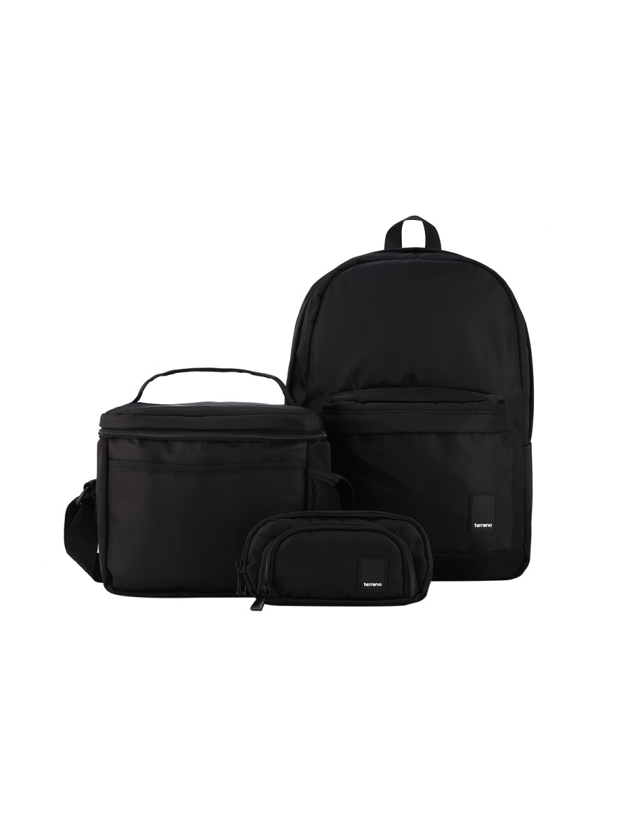 Kit Mochila + Lonchera + Cartuchera Spirit Essence - Negro 