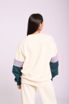 Buzo felpa oversize - Estampa bordada Crudo
