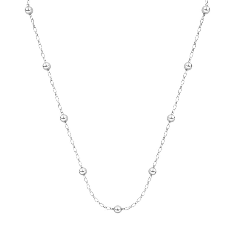 Cadena oval y bolitas - Plata 925 - Sin Piedra - CD3531 sinpiedra