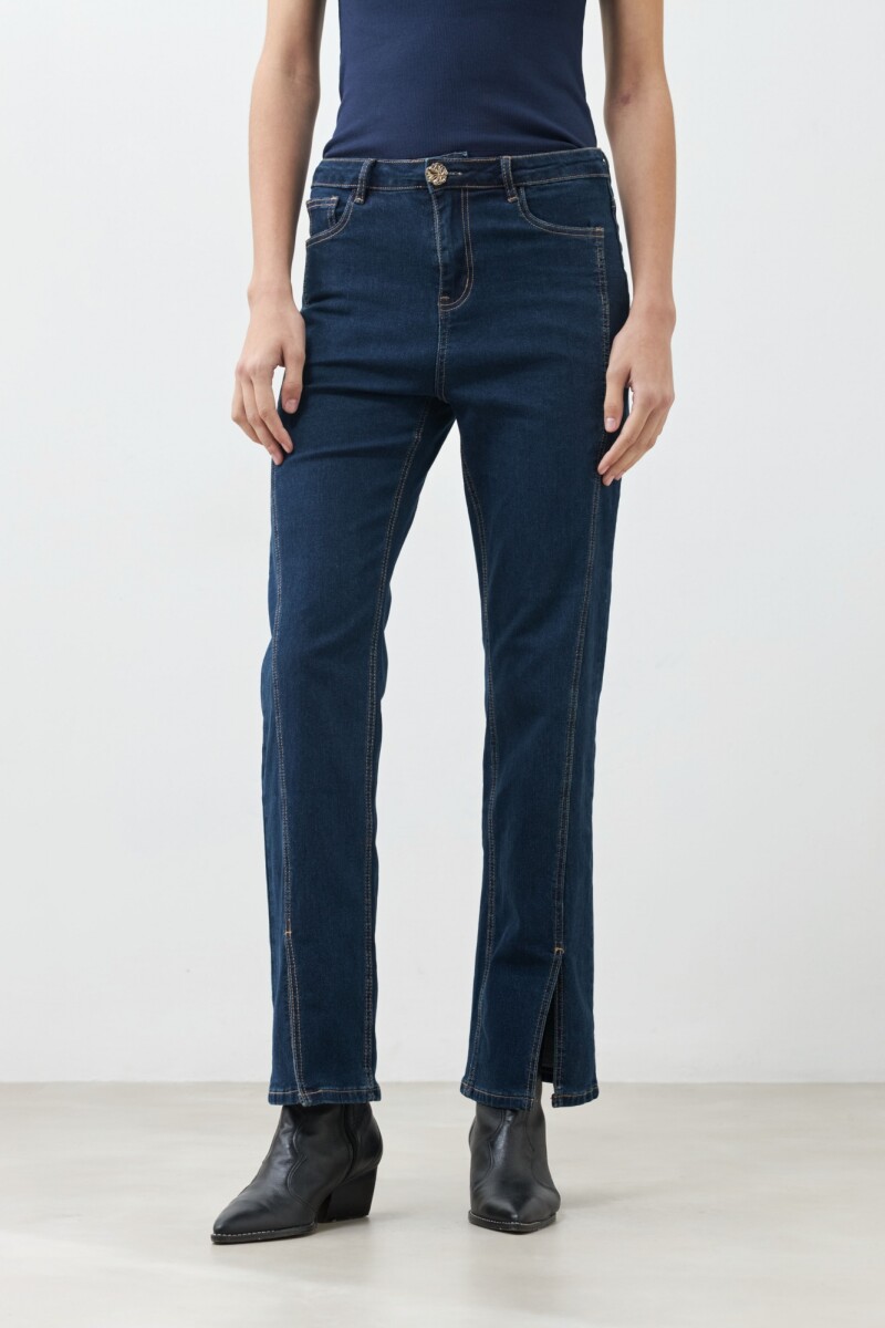 Jean Donna con tajos jean oscuro