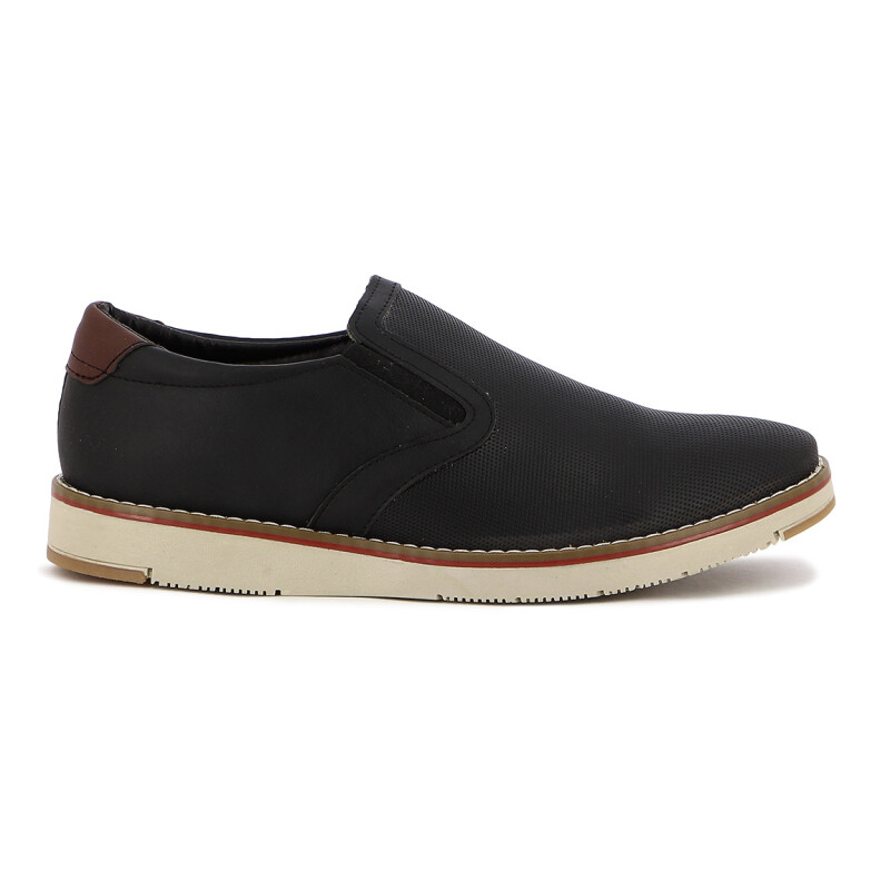 Country Zapato Hombre Casual C/elastico Negro-canela