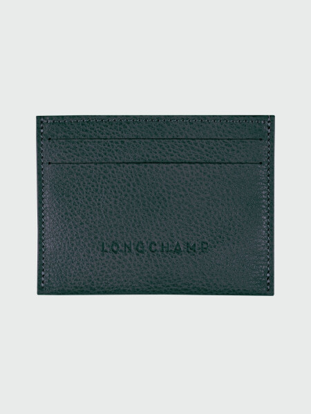 Longchamp -Tarjetero de cuero, Le Foulonné Gris
