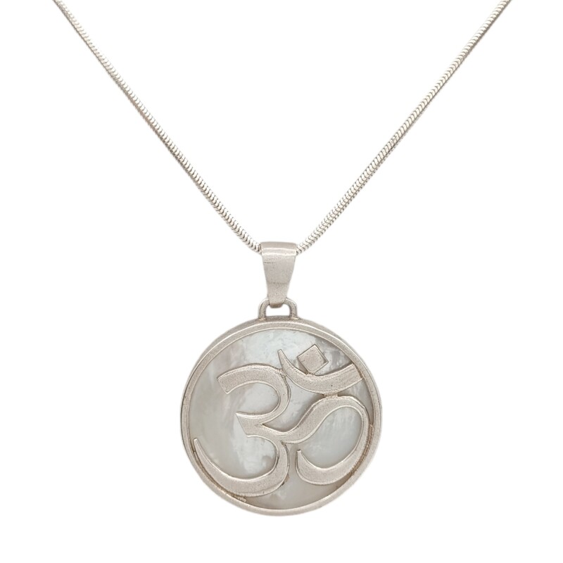 Dije Colgante Signo de Om-Plata 925-Nacar-CP4214 Conpiedra
