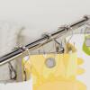 Set de 12 ganchos para cortinas de baño plata