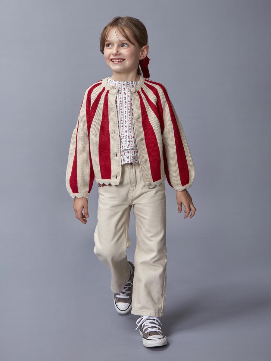 Pantalon Recto Con Bordados Piedra