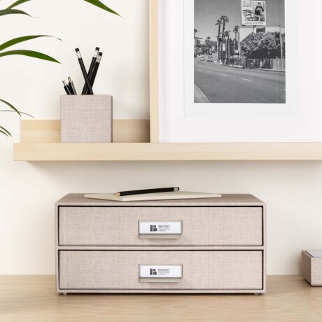 ORG ESCRITORIO 2 CAJONES PAPEL NATURAL-BEIGE BIRGER
