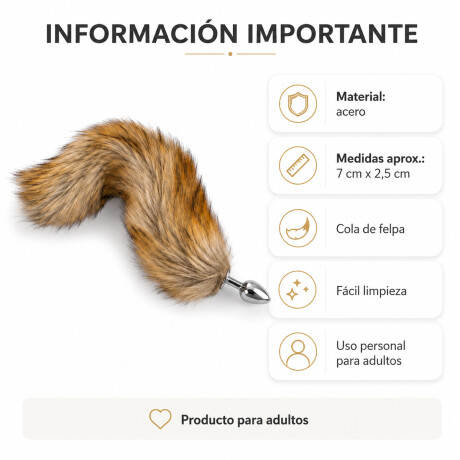 Plug Anal Con Cola De Zorro Tamaño Small Plug Anal Con Cola De Zorro Tamaño Small